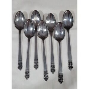 Vintage Cambridge Stainless Steel Japan 8 Spoons Flatware used